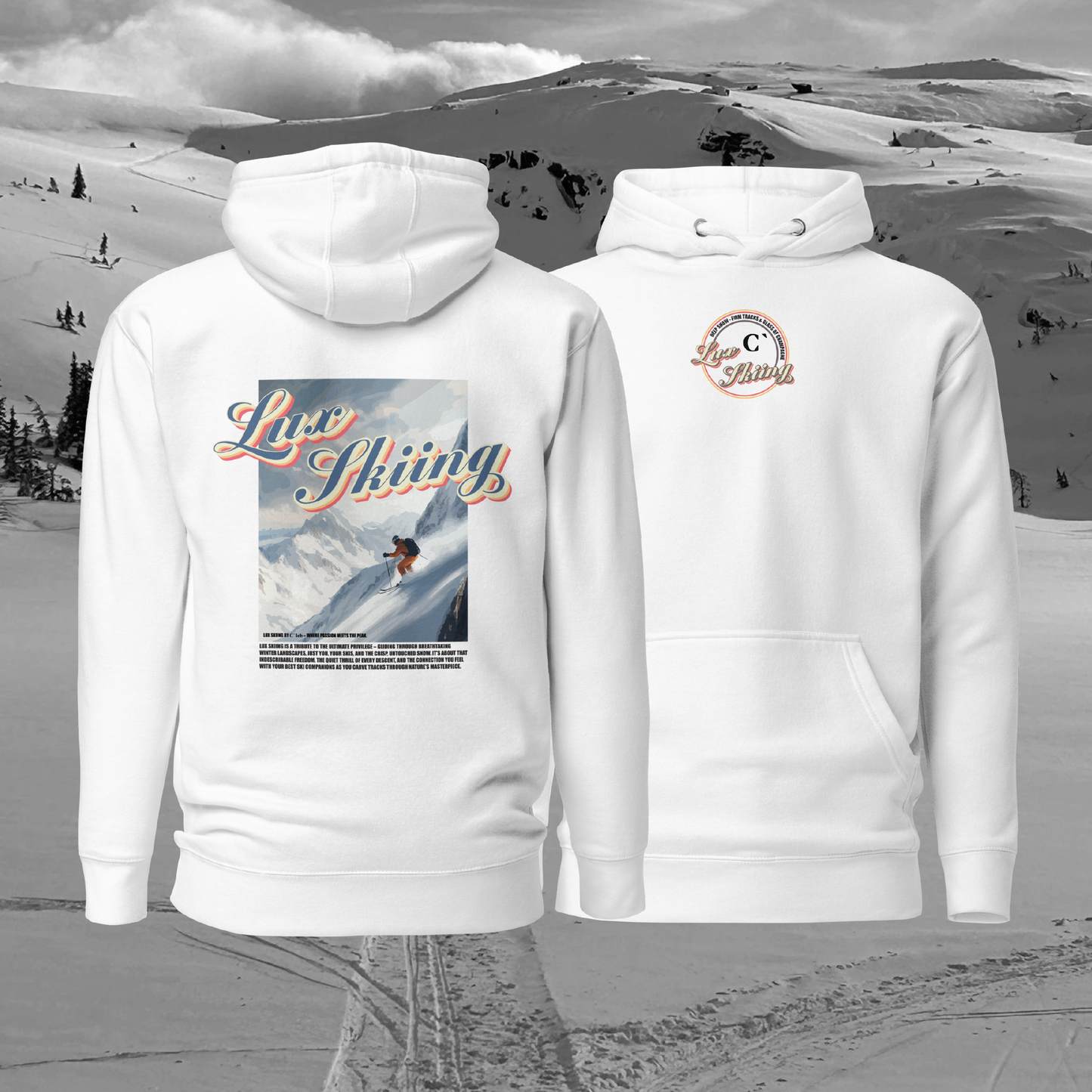 Lux Skiing Unisex Hoodie – Premium Streetwear and Après-Ski Style for Ultimate Comfort
