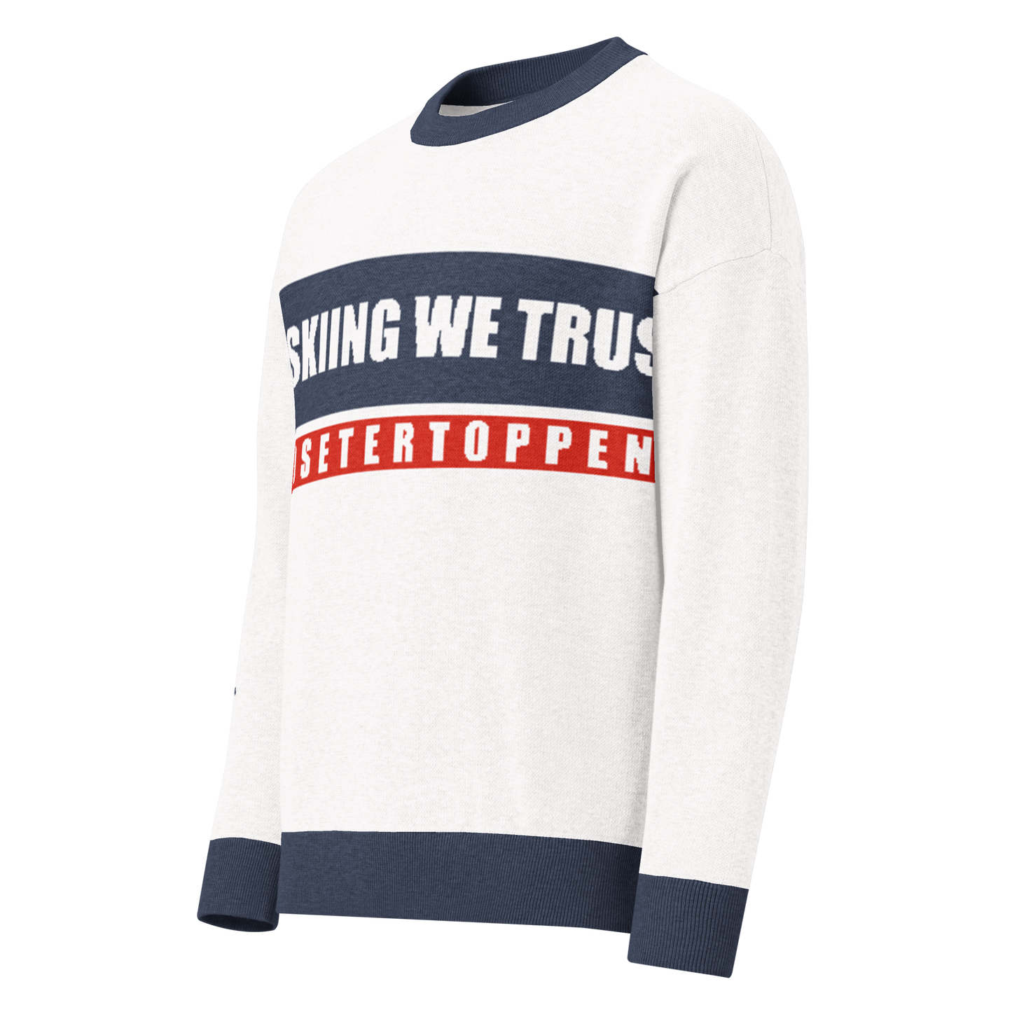 Relaxed fit knitted crew neck sweater